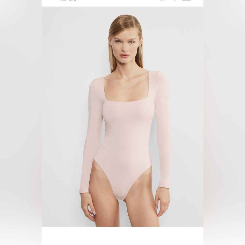 Aritzia contour squareneck longsleeve bodysuit color gravevine size Small